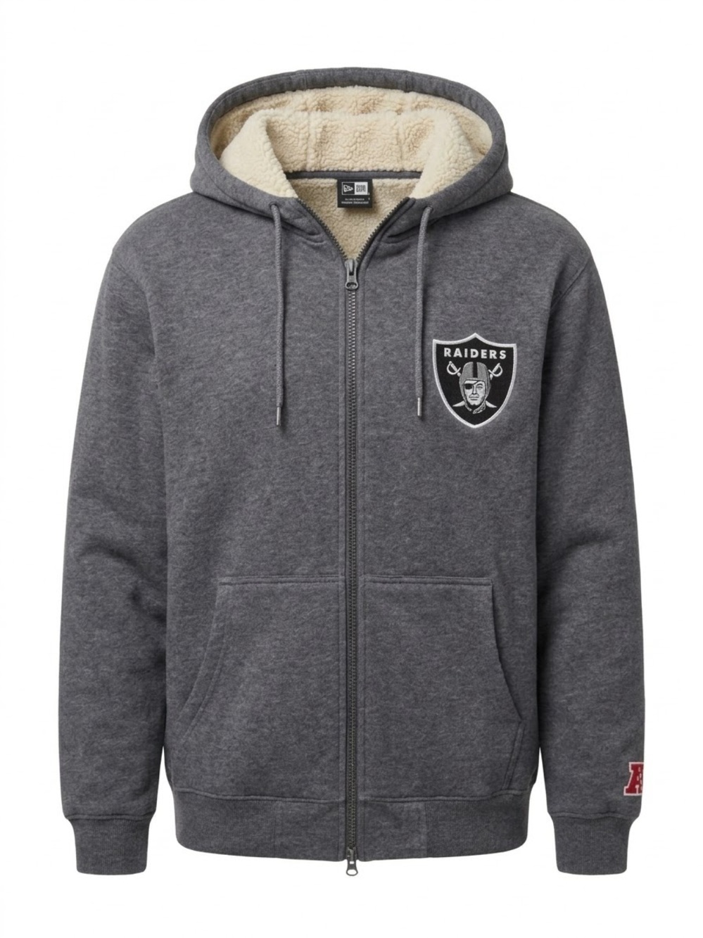 NFL Pro Line Raiders Sherpa Lined Zip Hoodie Sweatshirt Medium
